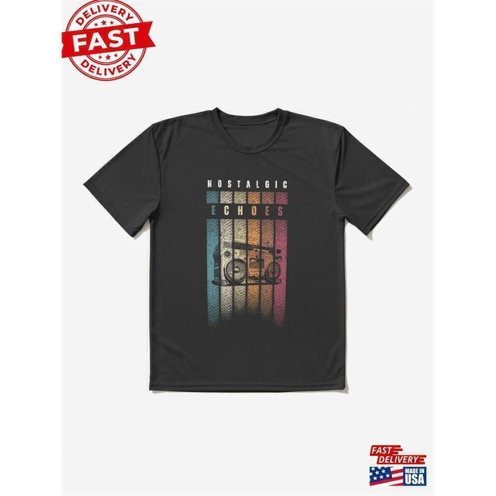 Boombox Nostalgic Echoes Retro Music Streetwear Graphic T-Shirt
